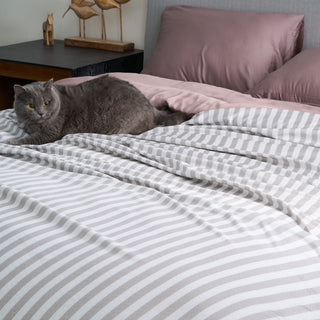 Coperta a righe ultra rinfrescante - Repellente per peli di animali domestici per famiglie di cani/gatti