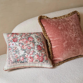 Fodera per cuscino con frange Blush Velvet