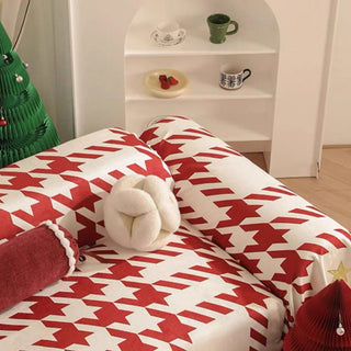 Copridivano festivo a pied de poule