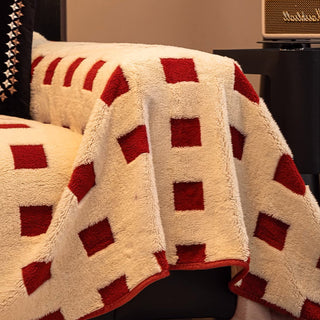 Copridivano in peluche con design geometrico quadrato per comfort e raffinatezza in qualsiasi soggiorno