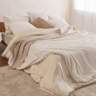 Calda coperta in pelliccia sintetica, a righe