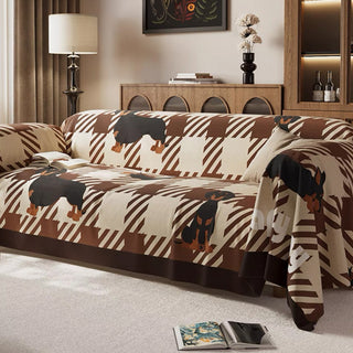 Fodera per divano Plaid Dachshund