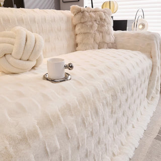 Copridivano ultra morbido, colori neutri e nudi, comfort di lusso senza tempo e design accogliente per stile e calore tutto l'anno