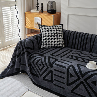 Copridivano in peluche con motivo geometrico
