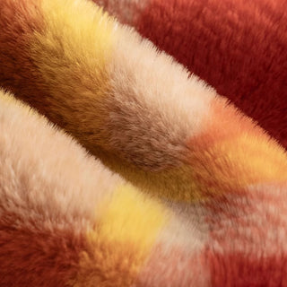 Copridivano in peluche a quadri classico natalizio, design accogliente e festoso per il tuo soggiorno