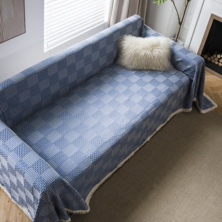 Copridivano patchwork indigo testurizzata