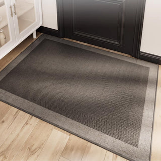 Tappeto facile da pulire, con bordo naturale in iuta, resistente, antiscivolo, adatto agli animali domestici, zerbino minimalista per corridoio e interni