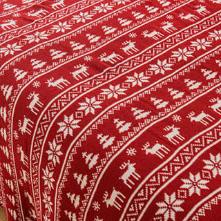 Coperta in maglia a forma di renna nordica con motivo a fiocco di neve e renna per un accogliente arredamento natalizio