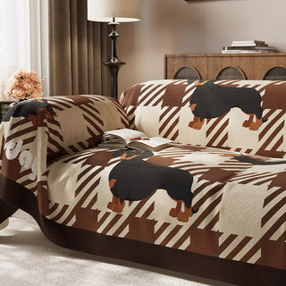 Fodera per divano Plaid Dachshund