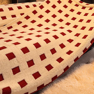 Copridivano in peluche con design geometrico quadrato per comfort e raffinatezza in qualsiasi soggiorno