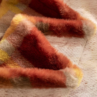 Copridivano in peluche a quadri classico natalizio, design accogliente e festoso per il tuo soggiorno