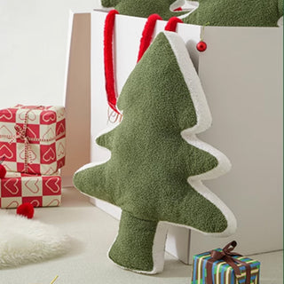 Cuscino per albero di Natale perfetto per le vacanze, arredamento verde, design accogliente e divertente