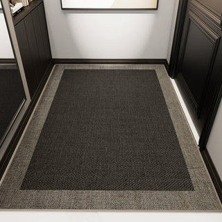 Tappeto facile da pulire, con bordo naturale in iuta, resistente, antiscivolo, adatto agli animali domestici, zerbino minimalista per corridoio e interni