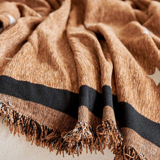 Elegante copridivano in ciniglia con stampa a rombi per comfort e stile moderno