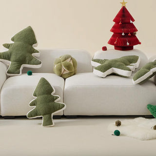 Cuscino per albero di Natale perfetto per le vacanze, arredamento verde, design accogliente e divertente