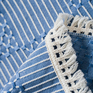 Copridivano patchwork indigo testurizzata