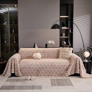 Copridivano ultra morbido, colori neutri e nudi, comfort di lusso senza tempo e design accogliente per stile e calore tutto l'anno
