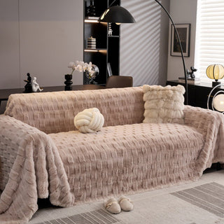 Copridivano ultra morbido, colori neutri e nudi, comfort di lusso senza tempo e design accogliente per stile e calore tutto l'anno